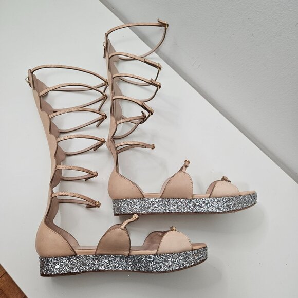 Giambattista Valli Gladiator Glitter Platorm Sandals Sz 39 EUR / 8 US Runway - Picture 8 of 10